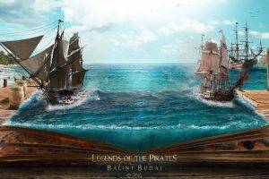 magic, Books, Pirates, Sea, Battle, Coast, Ports, Island