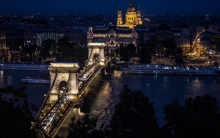 Chain Bridge, Bridge, Budapest, Hungary HD Wallpaper Desktop Background