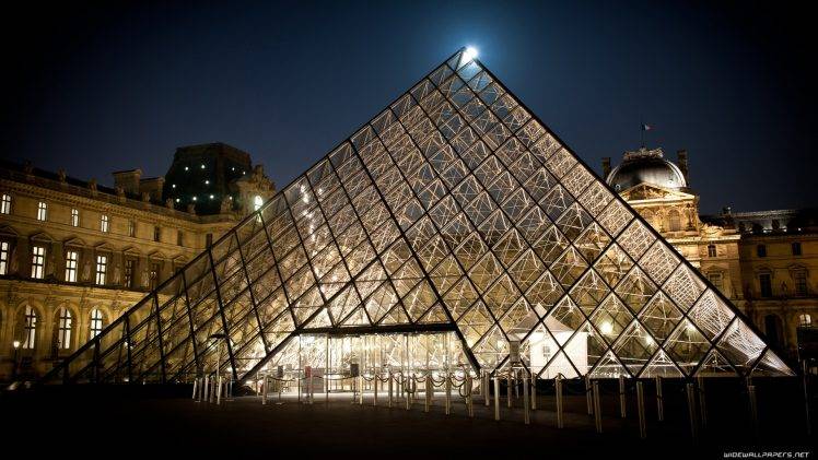 Paris, France, The Louvre, Pyramid HD Wallpaper Desktop Background