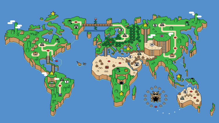 map, Super Mario, Minimalism HD Wallpaper Desktop Background