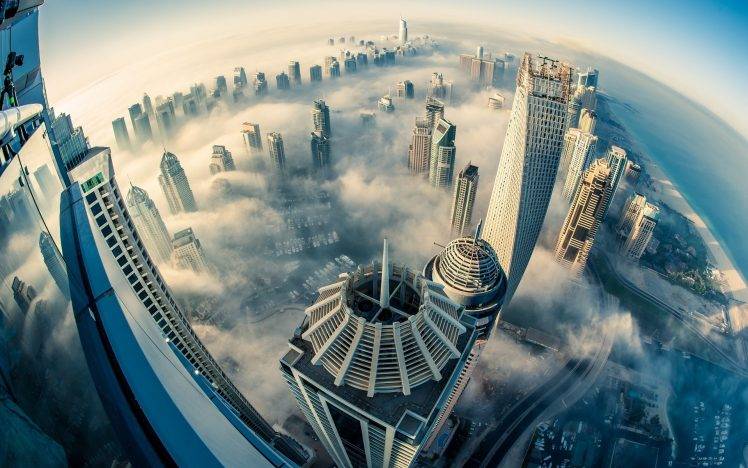 clouds, Building, Sea, Urban, Architecture, Photography, Dubai HD Wallpaper Desktop Background