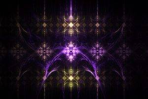fractal, Purple, Yellow, Mathematics, Shiny