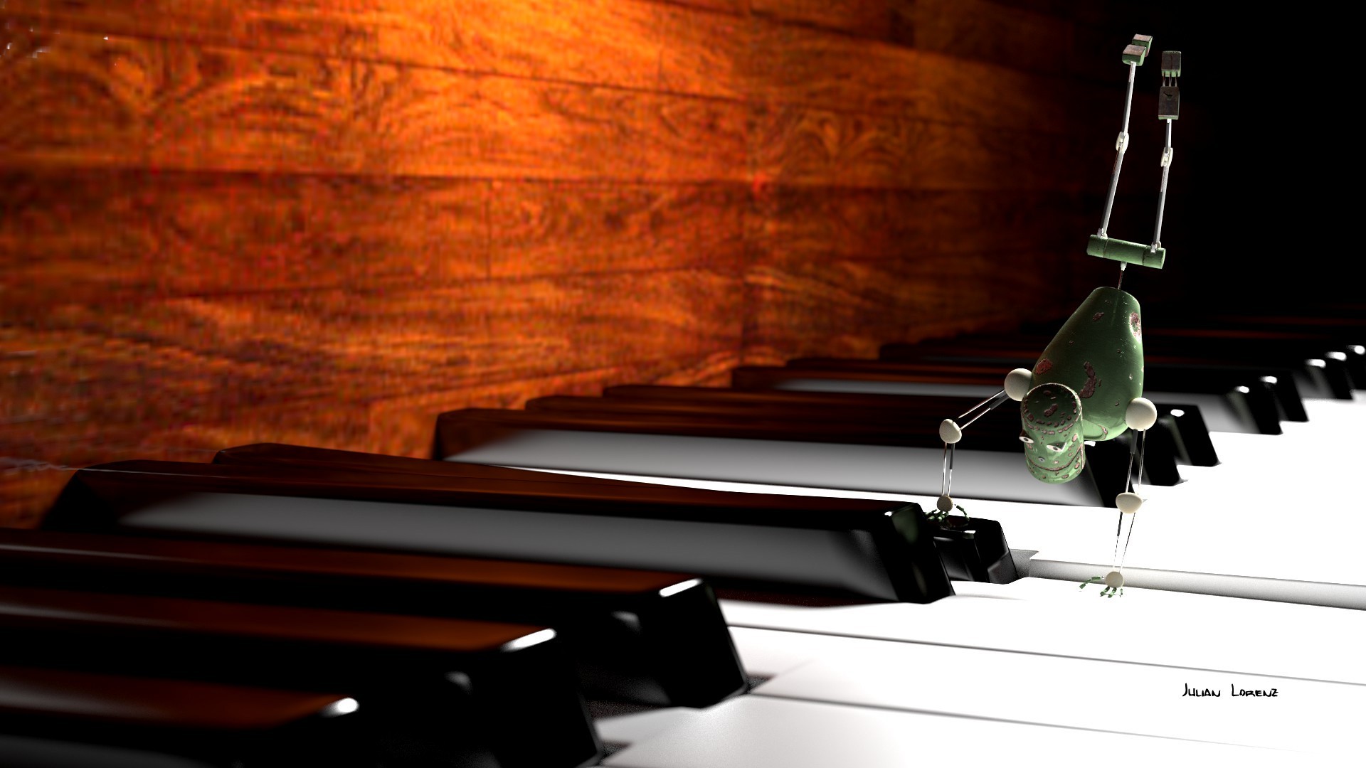piano, Robot, Closeup Wallpaper