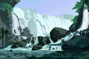 pixel Art, Waterfall