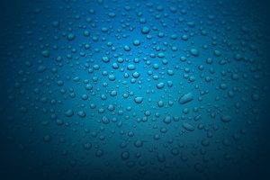 water Drops, Glass, Blue, Water On Glass