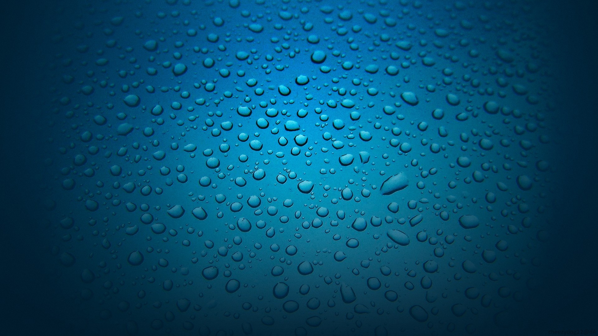 water Drops, Glass, Blue, Water On Glass Wallpaper