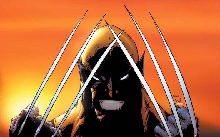 Wolverine, Orange, Adamantium, Claws HD Wallpaper Desktop Background