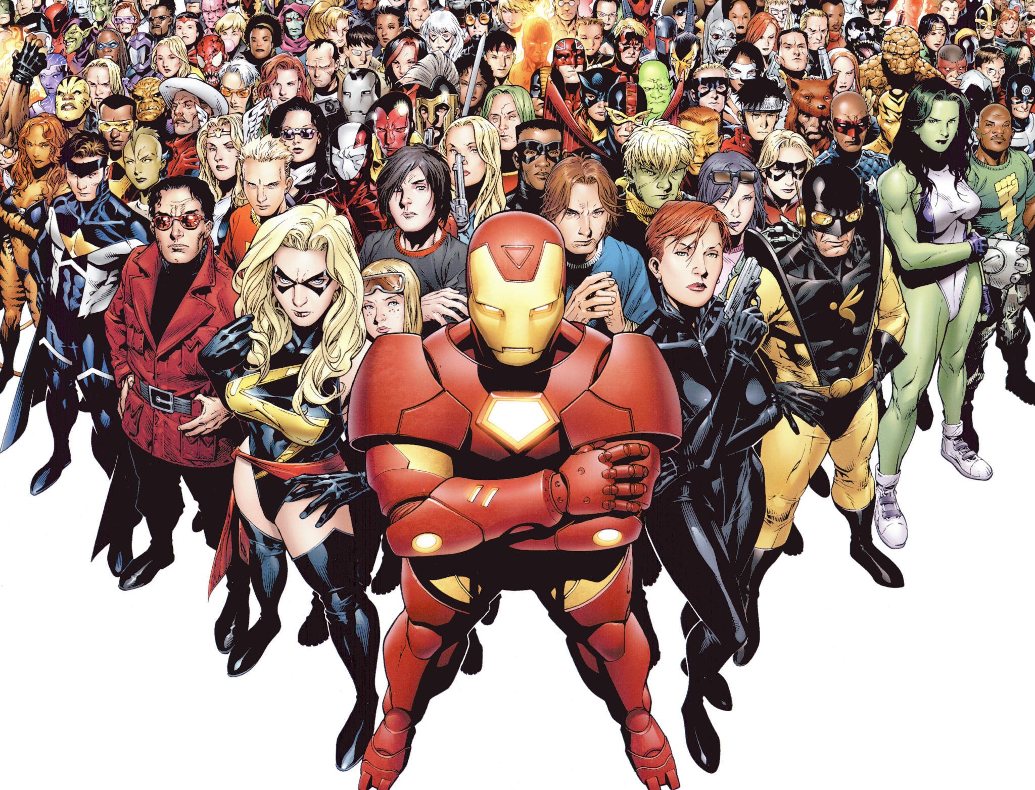 superhero, Iron Man, She Hulk, The Vision, Human Torch, Thing, Green Goblin, Venom Wallpaper