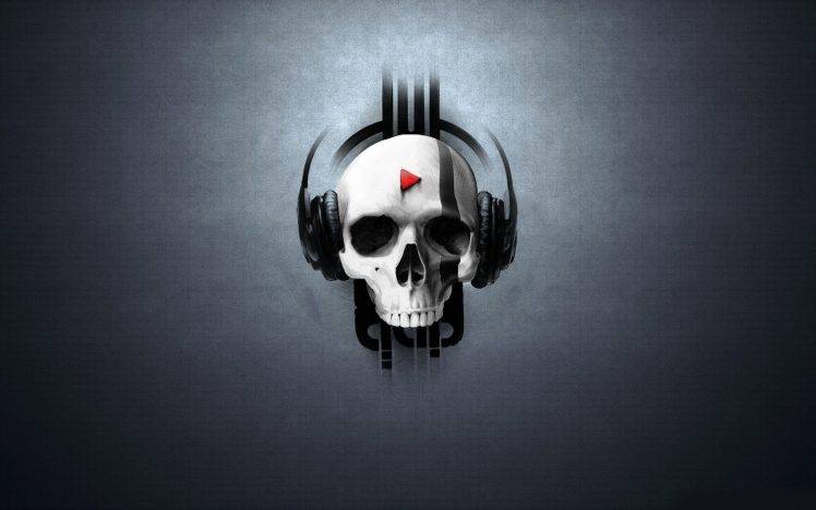 skull, Headphones HD Wallpaper Desktop Background