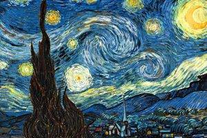 painting, The Starry Night, Classic Art, Stars, Surreal