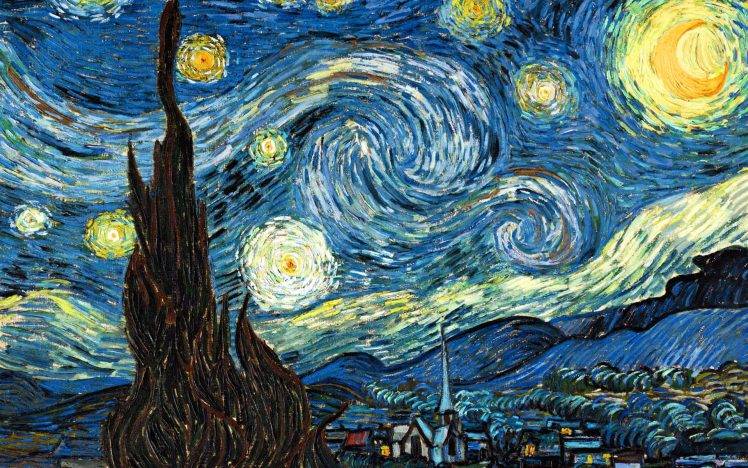 painting, The Starry Night, Classic Art, Stars, Surreal HD Wallpaper Desktop Background