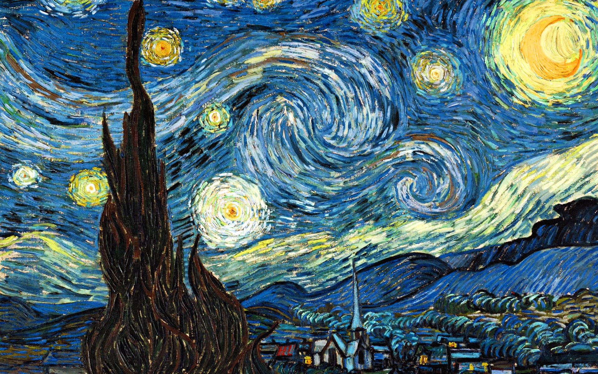 painting, The Starry Night, Classic Art, Stars, Surreal Wallpaper