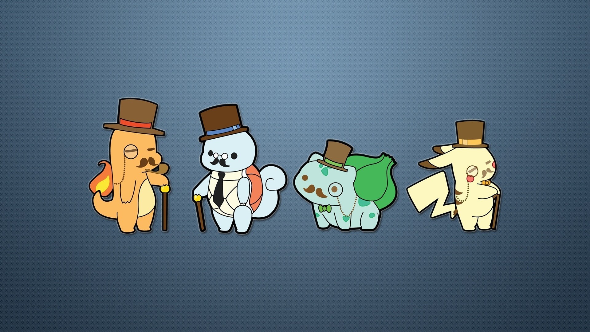 minimalism, Pikachu, Zombey, Charmander, Squirtle, Bulbasaur Wallpaper