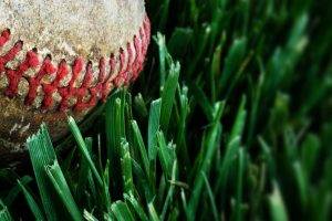 macro, Grass, Baseball