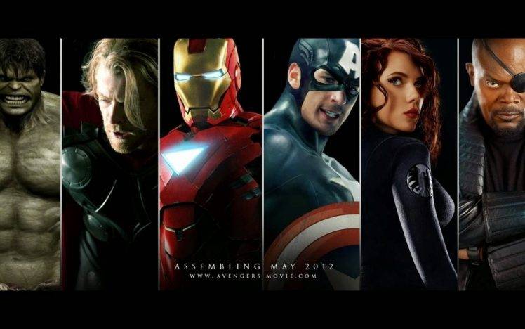 Hulk, Iron Man, Thor, Captain America, Black Widow, Nick Fury, The Avengers HD Wallpaper Desktop Background