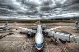 HDR, Sky, Airplane, Aircraft, Airport, Clouds