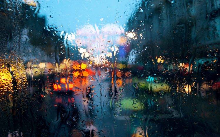 rain, Water On Glass, Bokeh HD Wallpaper Desktop Background