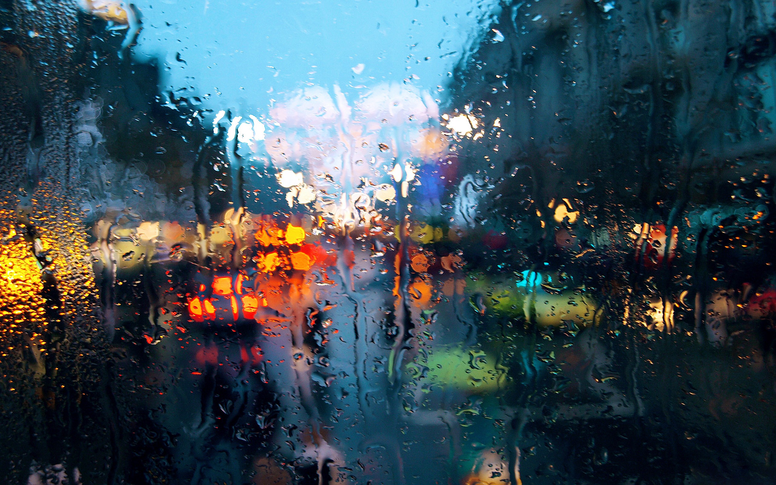 rain, Water On Glass, Bokeh Wallpaper