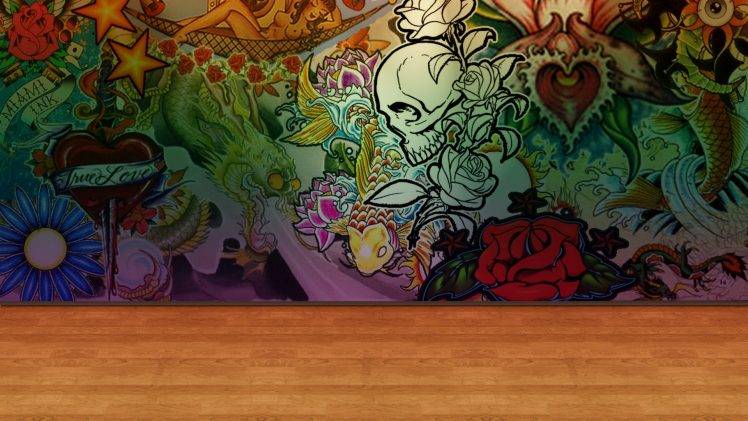 wood, Graffiti HD Wallpaper Desktop Background