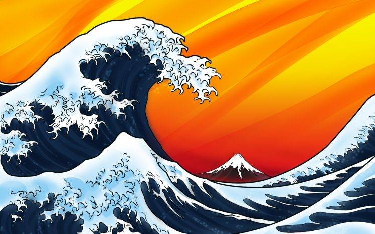 waves, The Great Wave Off Kanagawa HD Wallpaper Desktop Background