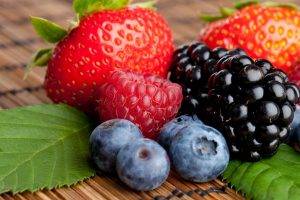 berries, Strawberries, Raspberries, Blueberries, Closeup