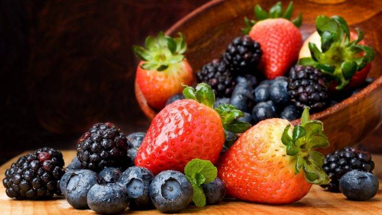 strawberries, Blackberries, Bowls, Blueberries HD Wallpaper Desktop Background
