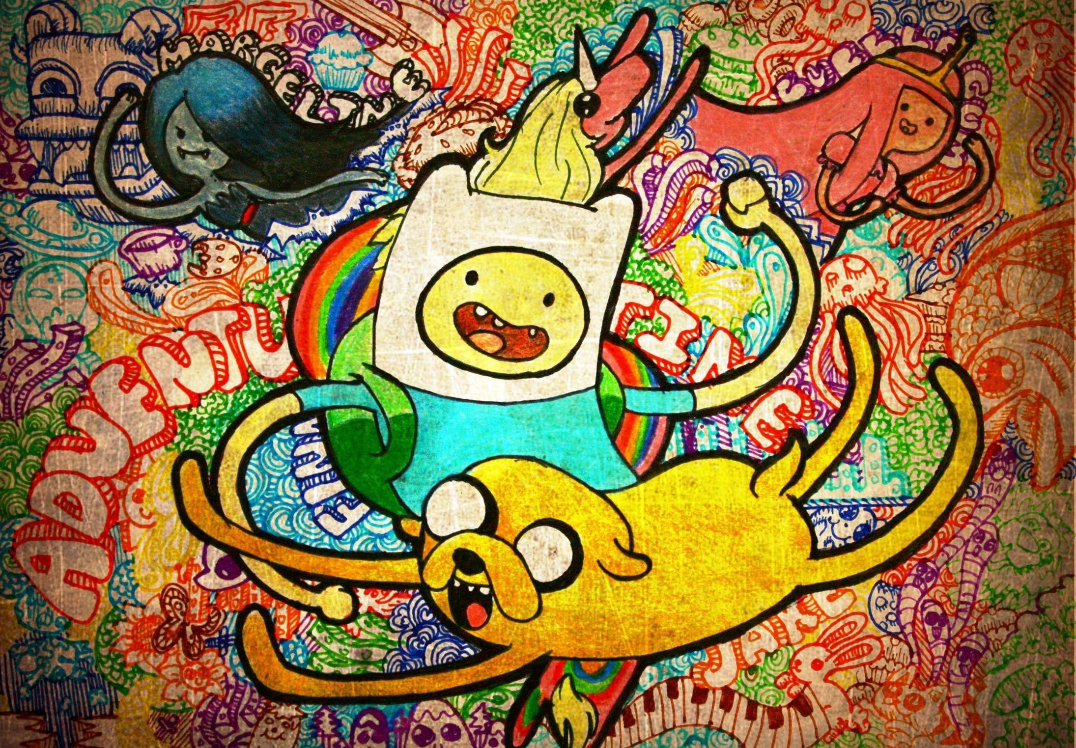 Adventure Time, Finn The Human, Jake The Dog, Colorful Wallpaper