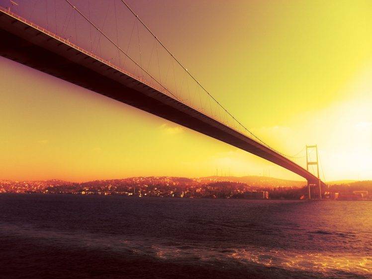 Istanbul, Bosphorus, Bridge, Sunset HD Wallpaper Desktop Background