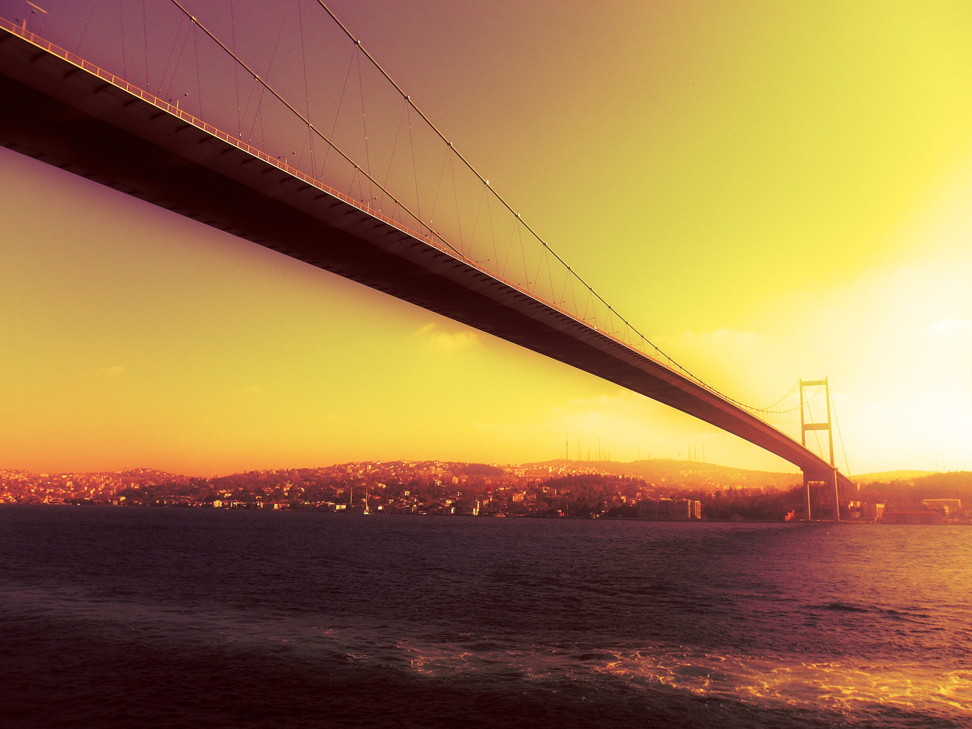 Istanbul, Bosphorus, Bridge, Sunset Wallpaper