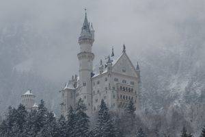 architecture, Schloss Neuschwanstein, Germany, Castle, Gothic, Snow, Winter
