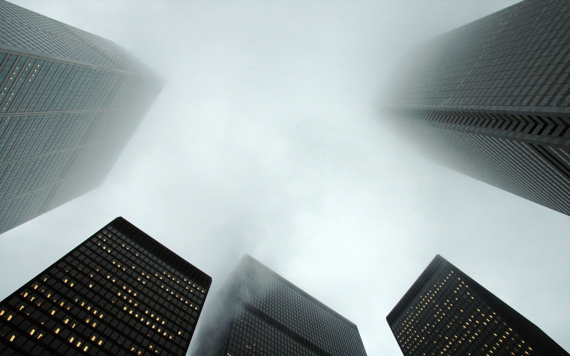 architecture, Toronto, Worms Eye View, Skyscraper, Mist Wallpaper