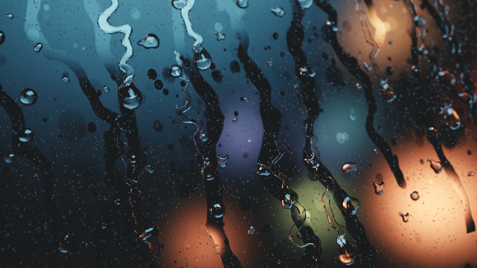 water Drops, Water On Glass Wallpaper