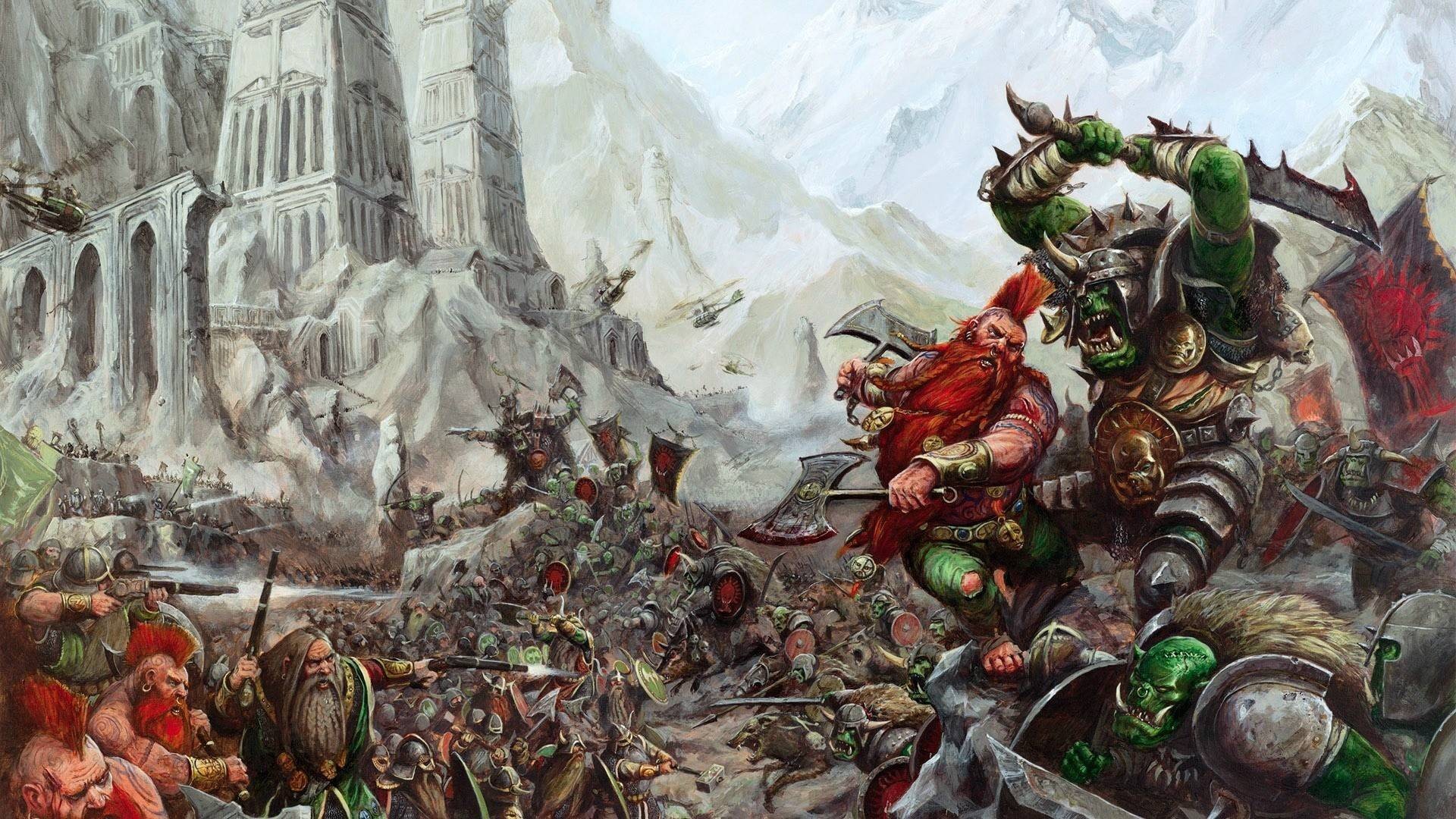 Warhammer, War, Orcs, Battle Wallpaper