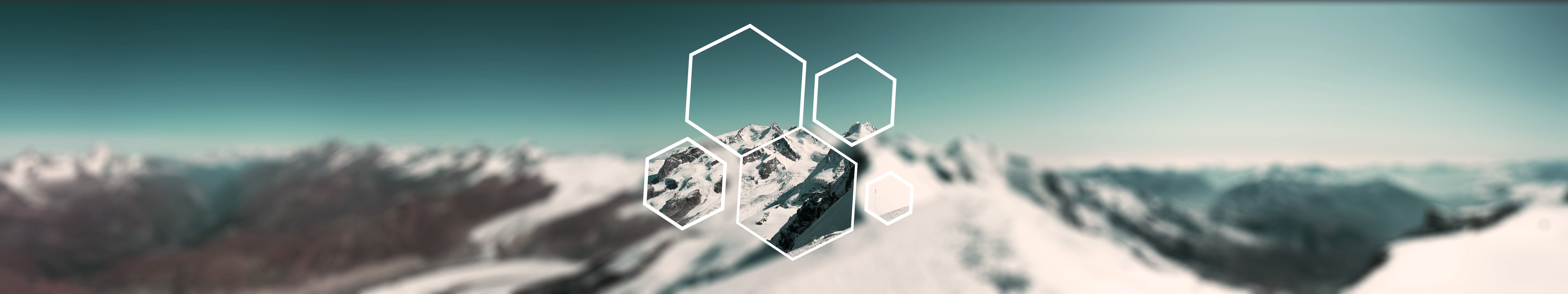 triple Screen, Mountain, Snow, Polyscape Wallpaper