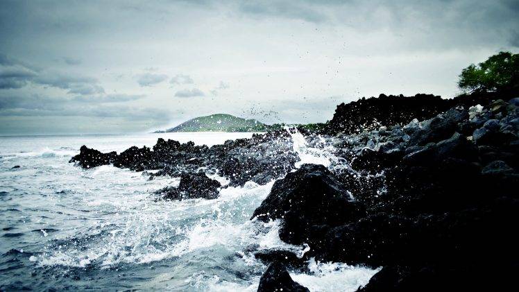 rock, Waves, Sea HD Wallpaper Desktop Background