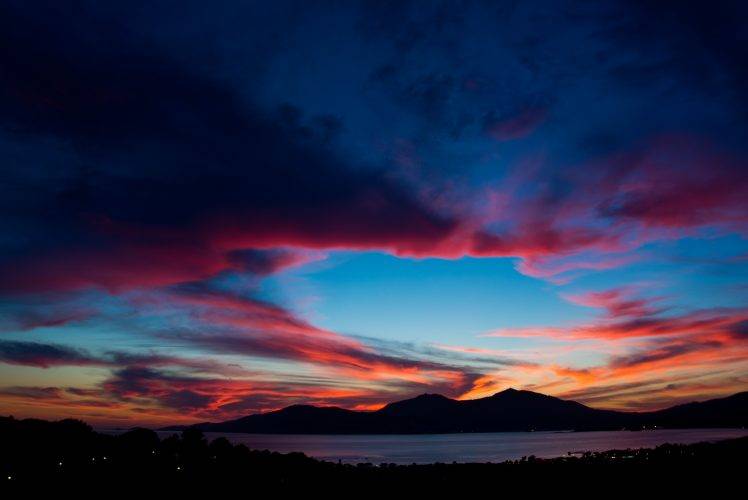 sea, Sunset, Blue, Clouds HD Wallpaper Desktop Background