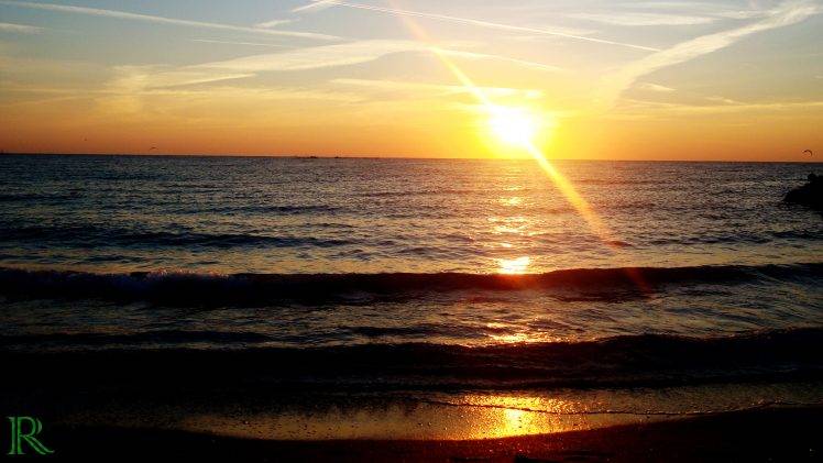 beach, Sunlight, Sunset HD Wallpaper Desktop Background