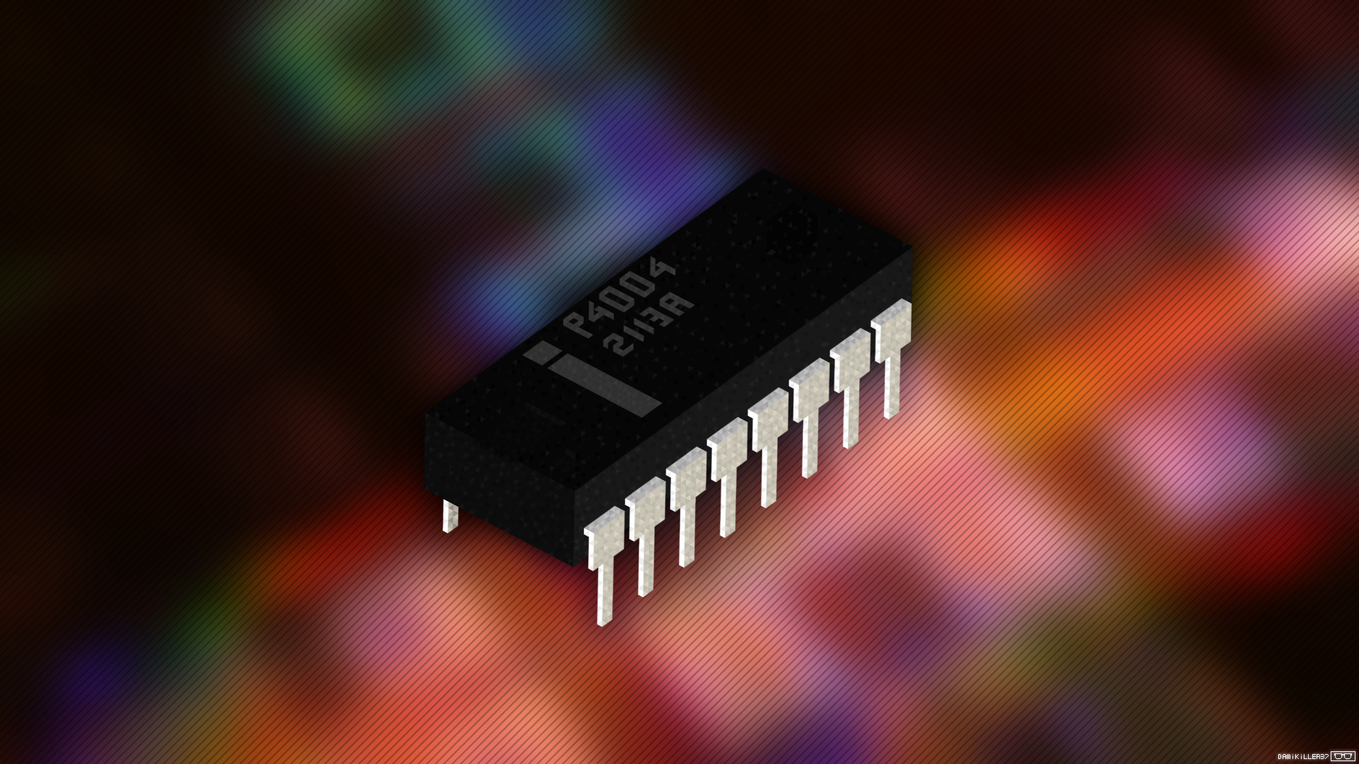 Trixel, Isometric, Intel, CPU, Integrated Circuits, Electronics Wallpaper
