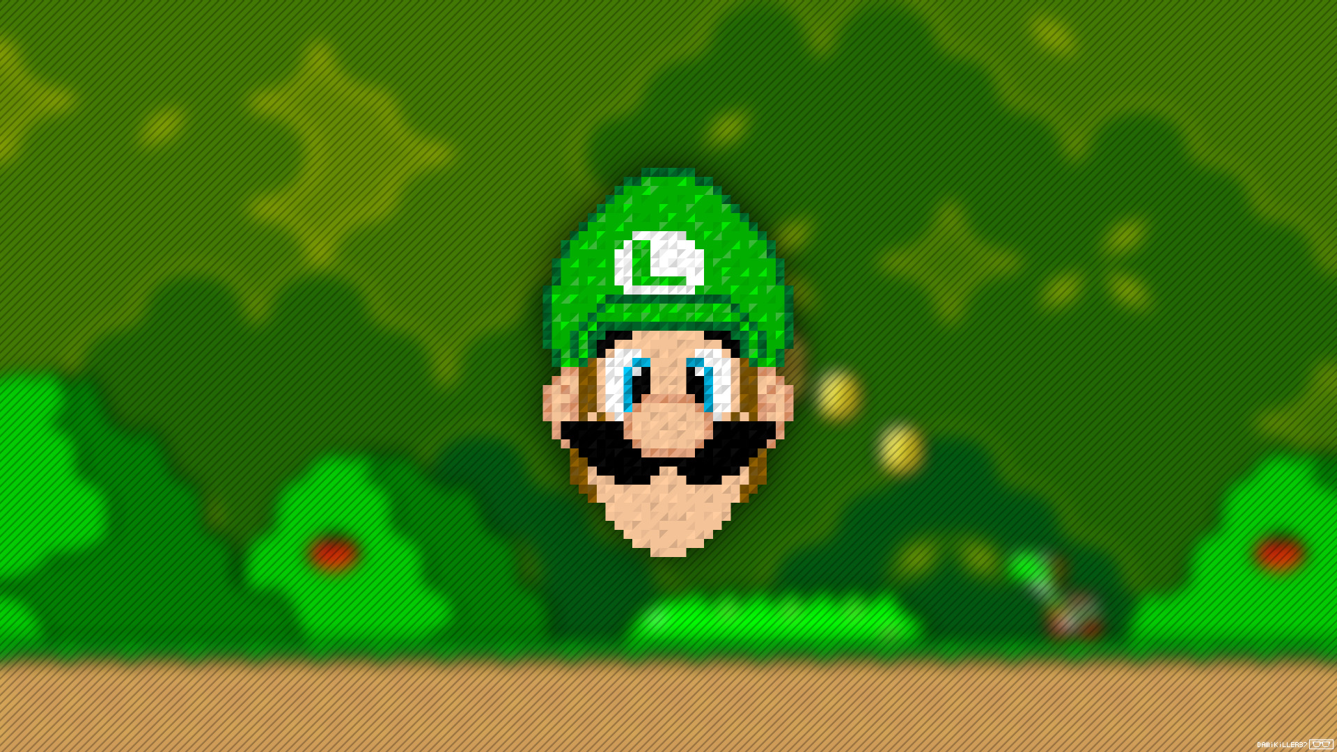 pixel Art, Super Mario, Luigi, Trixel Wallpaper