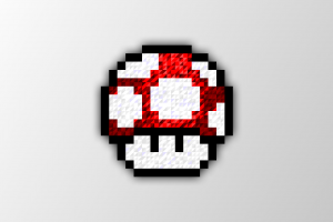 pixel Art, Trixel, Super Mario, Mushroom