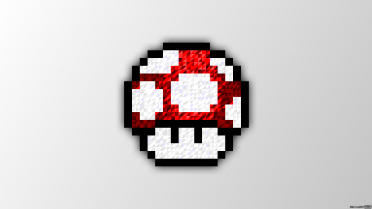 pixel Art, Trixel, Super Mario, Mushroom HD Wallpaper Desktop Background