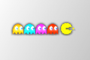 pixel Art, Trixel, Pacman, Clyde, Inky, Pinky, Blinky