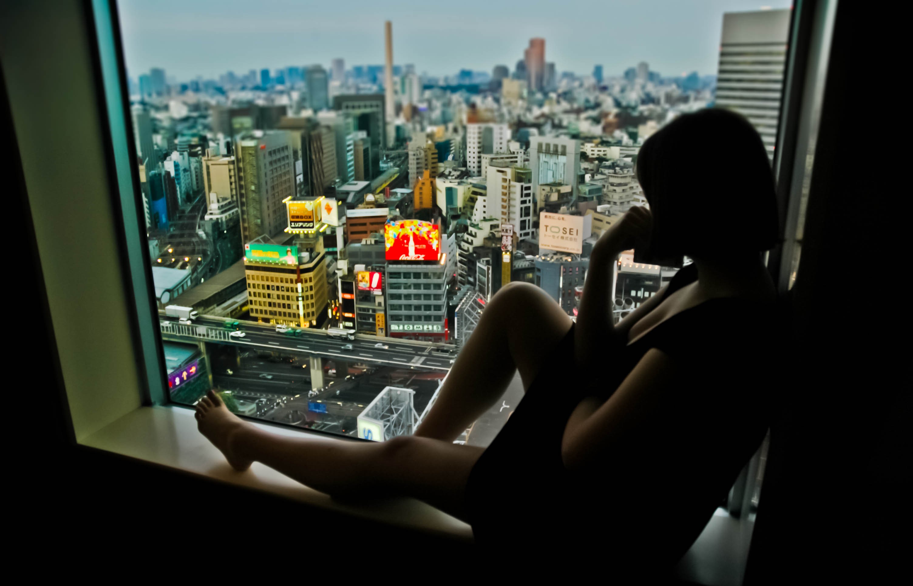 Tokyo, Silhouette, Lost In Translation, Window Sill, Cityscape Wallpaper