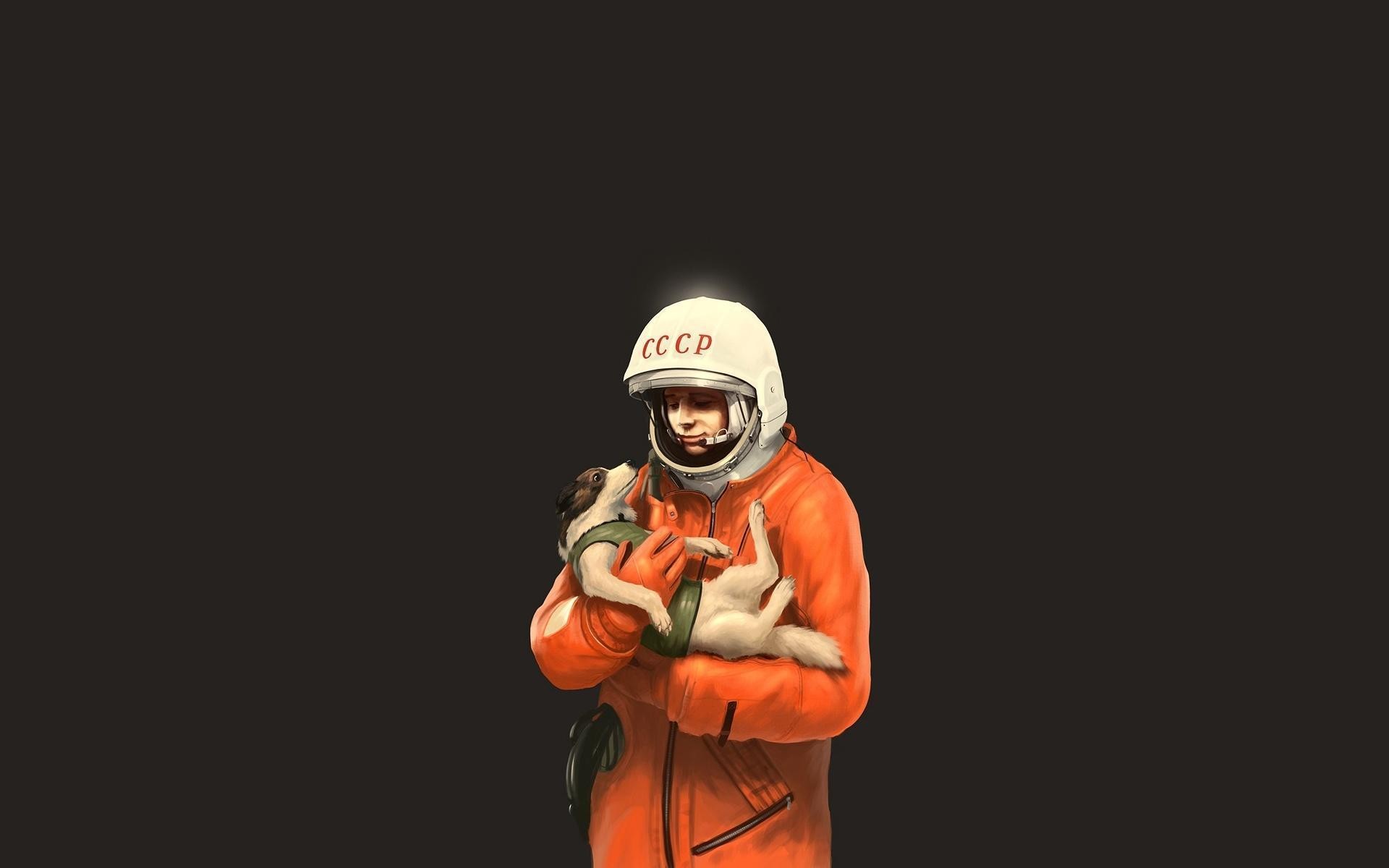 astronaut, Russian, Yuri Gagarin, Laika Wallpaper