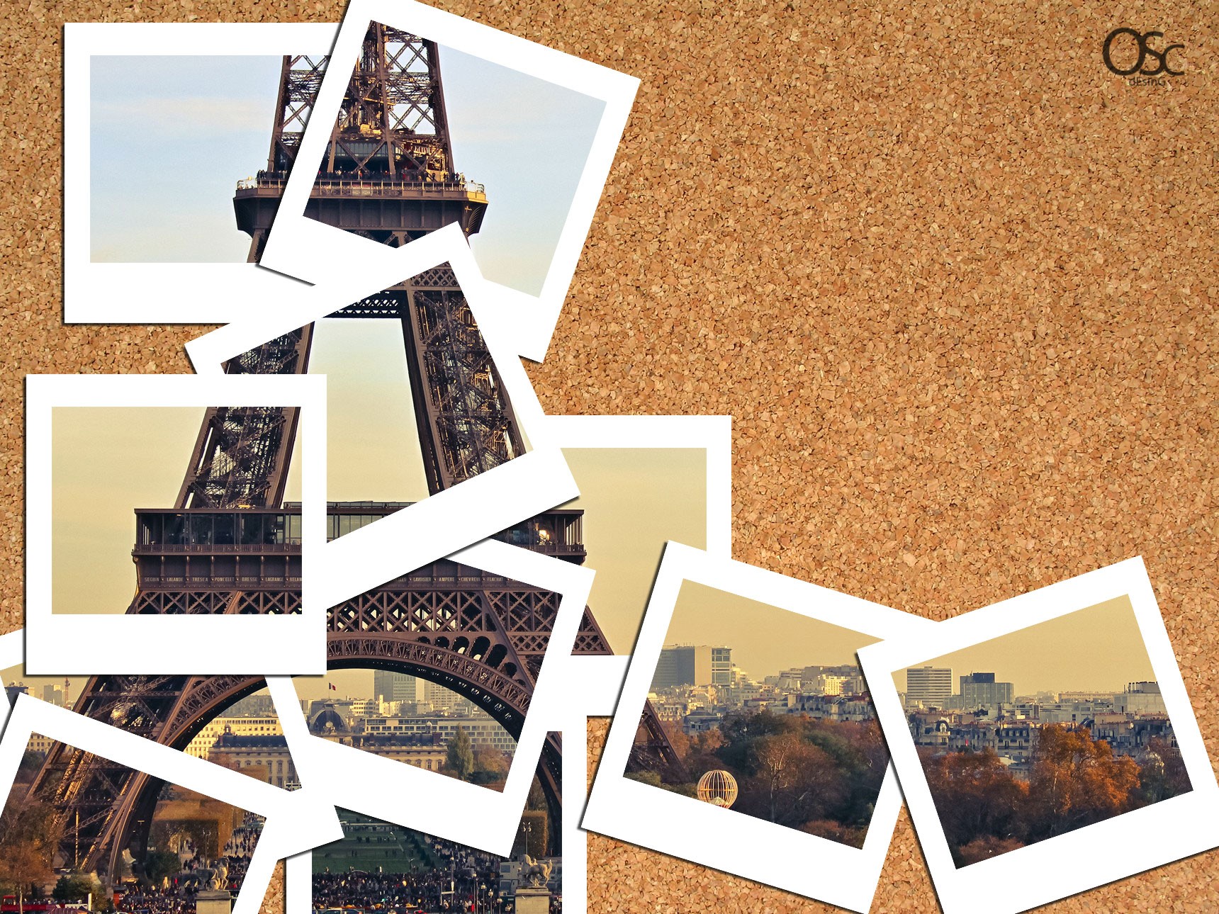 polaroids, Eiffel Tower Wallpaper