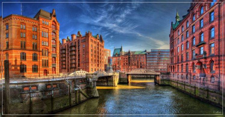 Hamburg, Germany, City, Canal HD Wallpaper Desktop Background