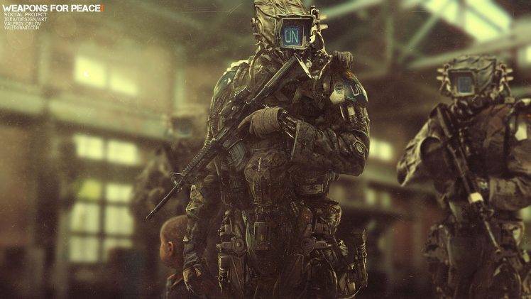 M4, Soldier, Cyborg HD Wallpaper Desktop Background