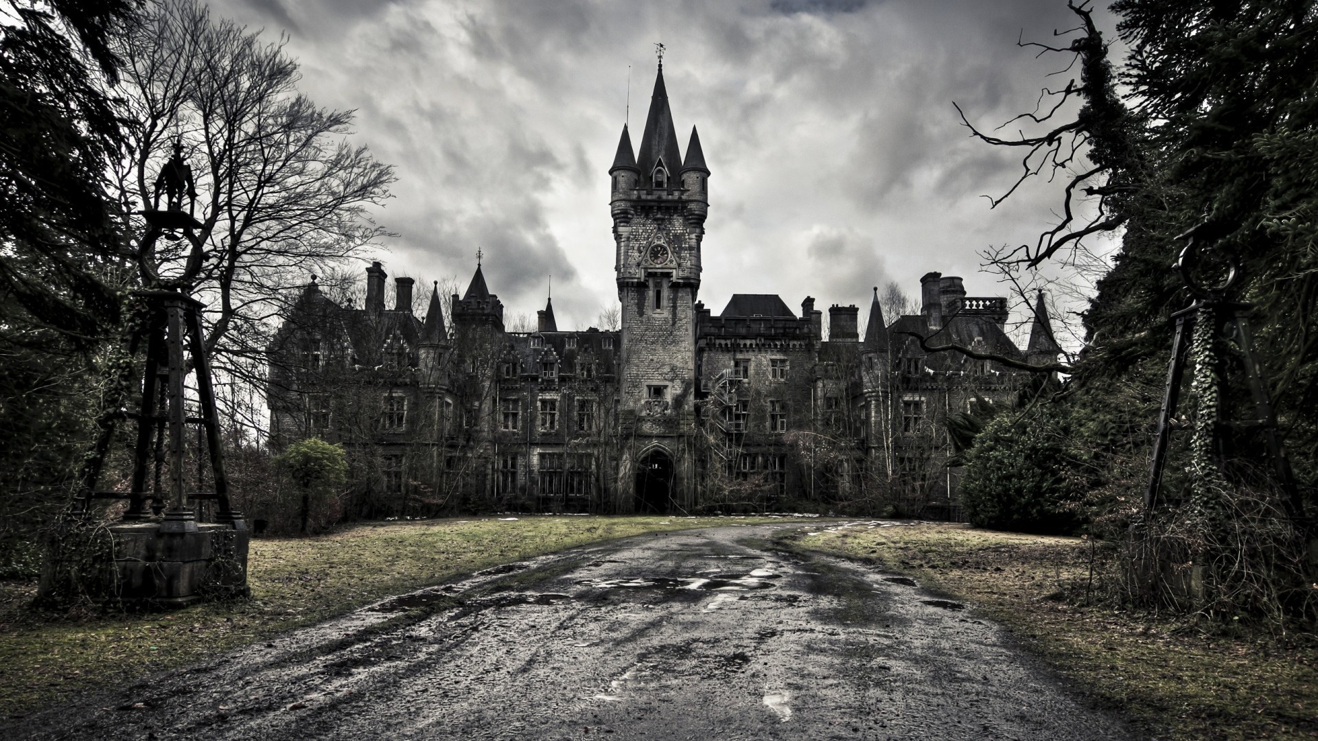 castle, Old, Clouds, HDR Wallpaper