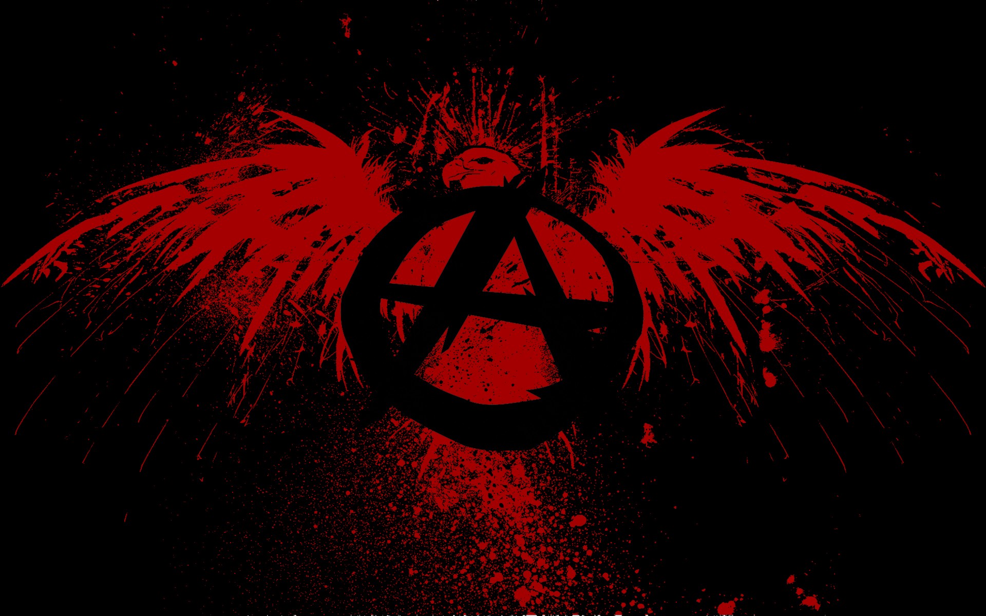Anarchy, Circle A, Eagle, Paint Splatter Wallpaper