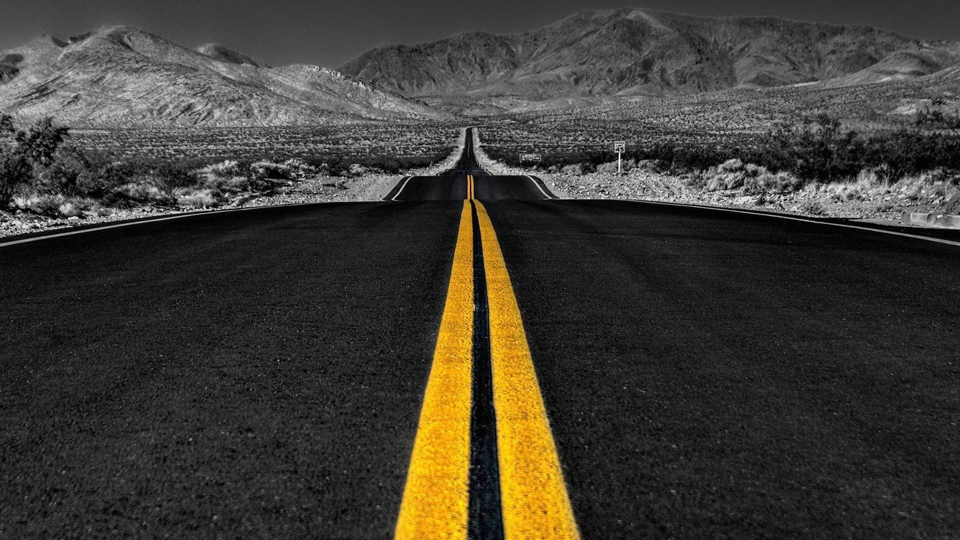 road, Selective Coloring Wallpaper